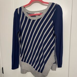 Long Sleeve Asymmetrical Striped Top